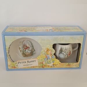 Wedgwood Beatrix Potter Peter Rabbit Nursery Dish 2 Piece Bowl Mug Set